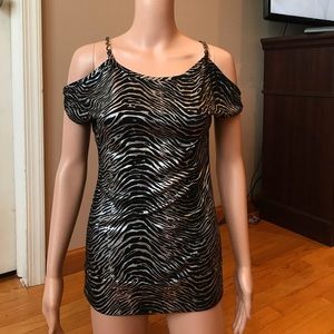 Black and white zebra print blouse !